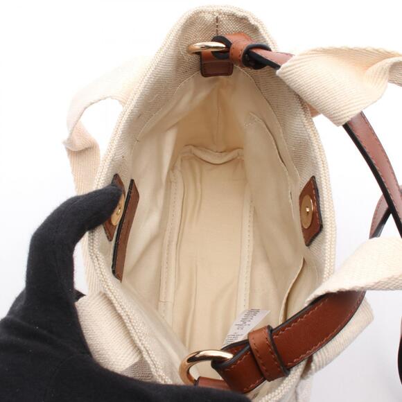 Chloe Beige Tan Canvas Tote Bag - Picture 3 of 4